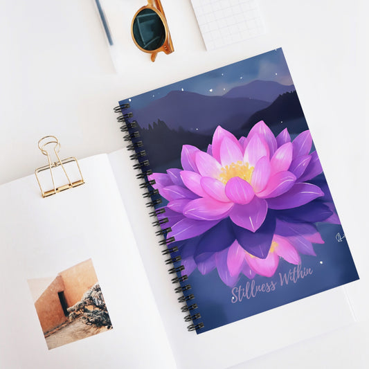 Lotus Flower Spiral Notebook - Ruled Line