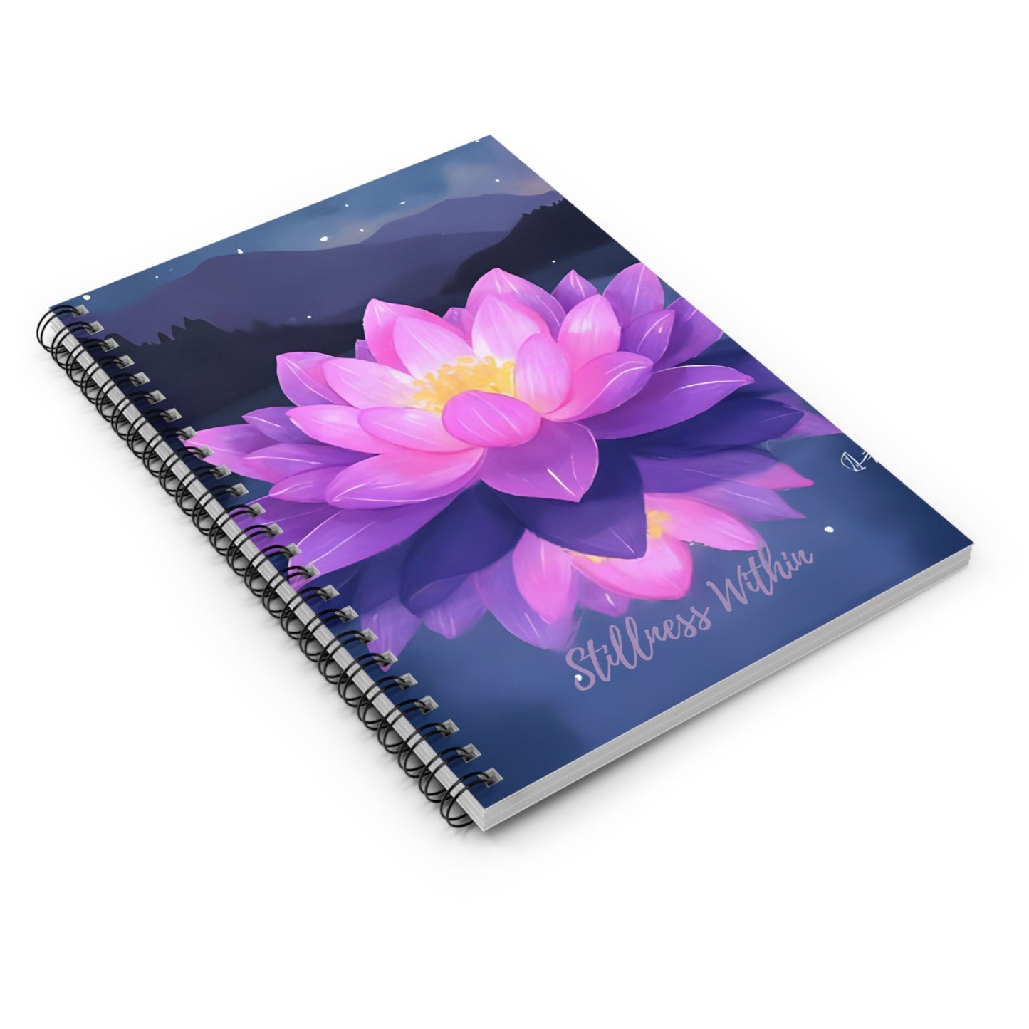 Lotus Flower Spiral Notebook - Ruled Line
